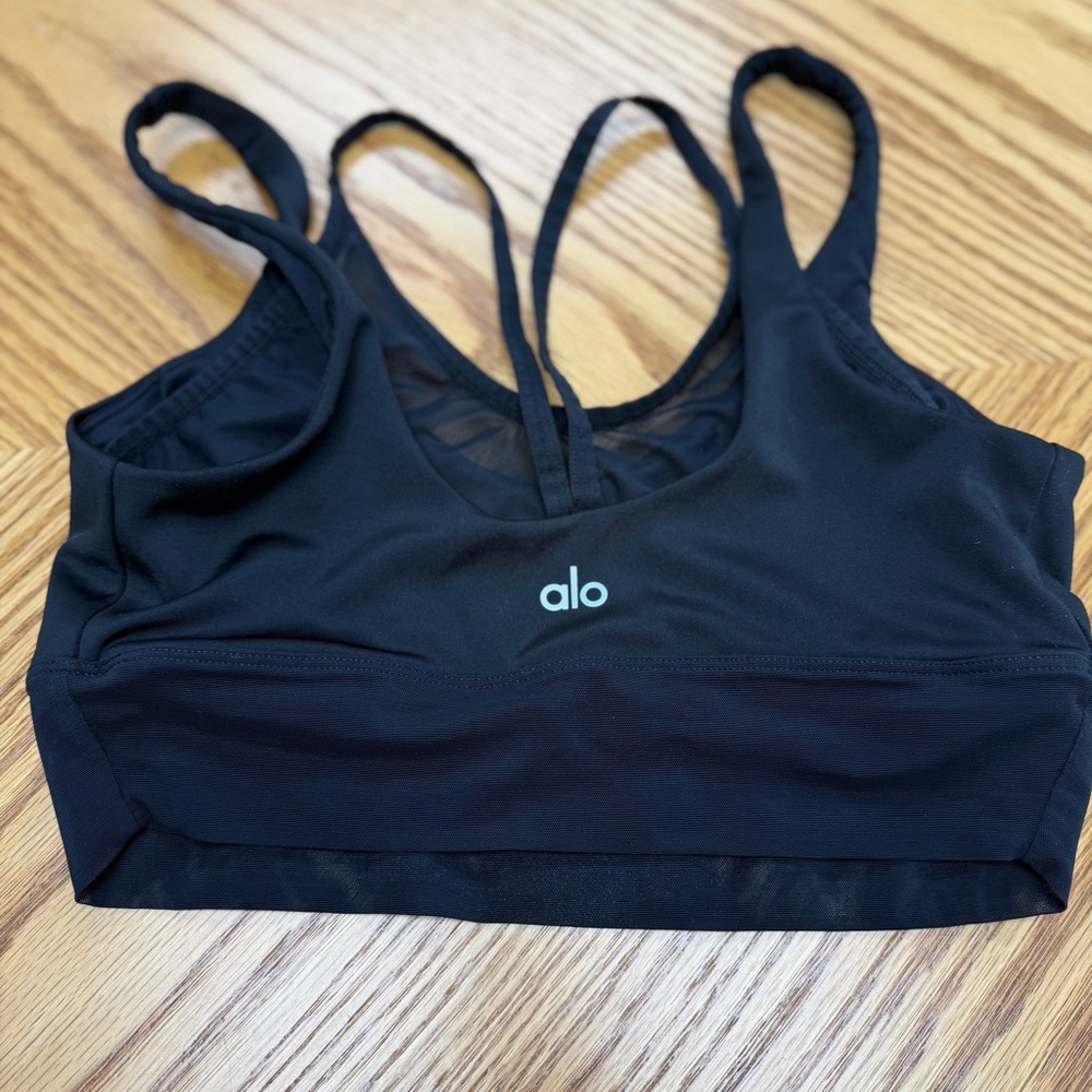 ALO Yoga Black Strappy Sports Bra